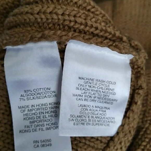 ANNE KLEIN CROP CARDIGAN TAN CAMEL 3/4 SLEEVE MEDIUM  WOMENS - Picture 6 of 8